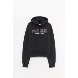 MARTINE ROSE BLACK SHRUNKEN HOODIE